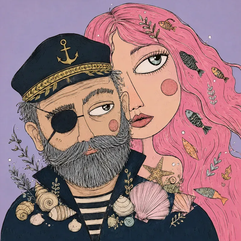 Whimsical Double Portrait Art