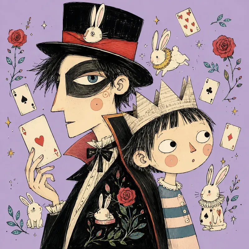 Whimsical Double Portrait Art