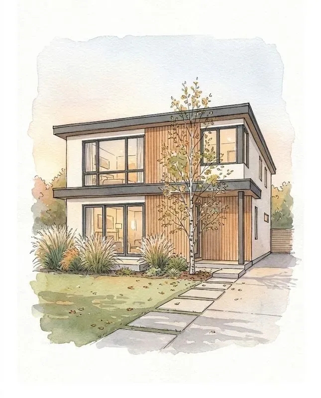 Watercolor Ink House Portraits