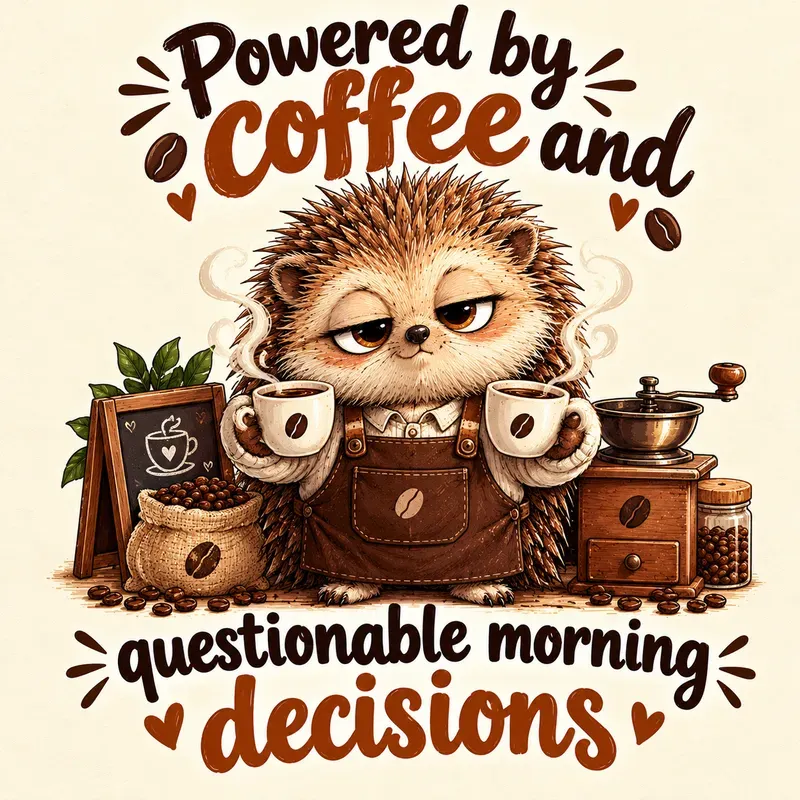 Cute Coffee Animal Quote Illustrations