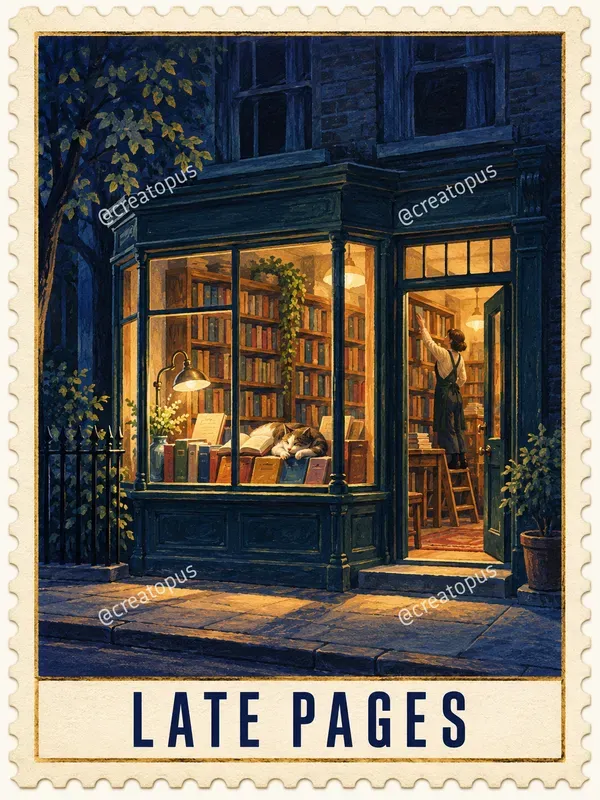After Hours Illustrated Postage Stamps