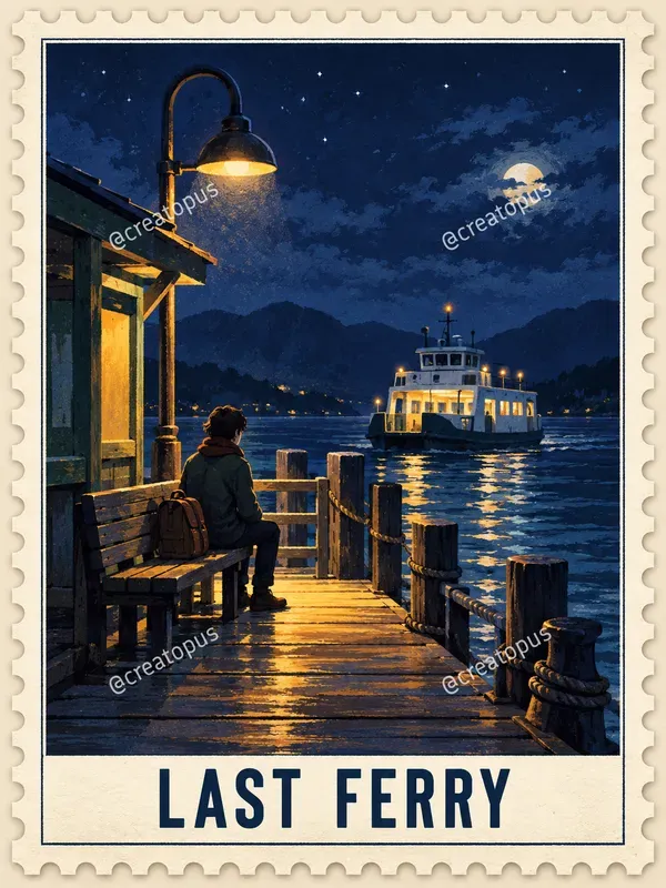 After Hours Illustrated Postage Stamps