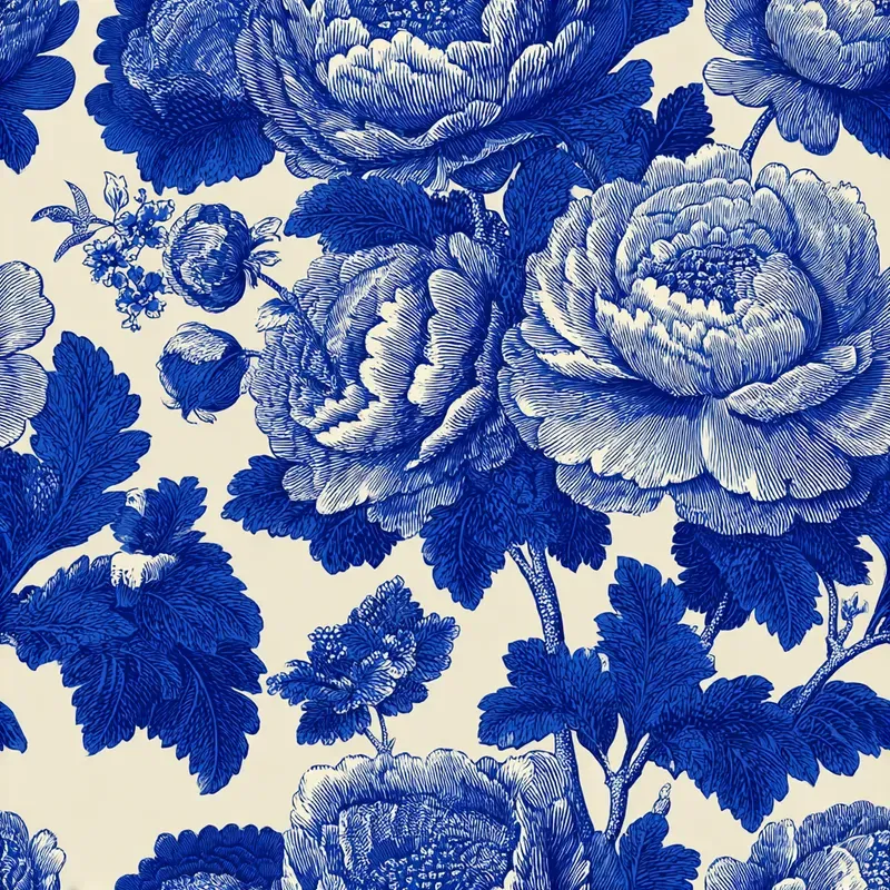 Blue Vintage Botanical Seamless Patterns