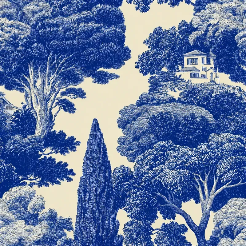 Blue Vintage Botanical Seamless Patterns