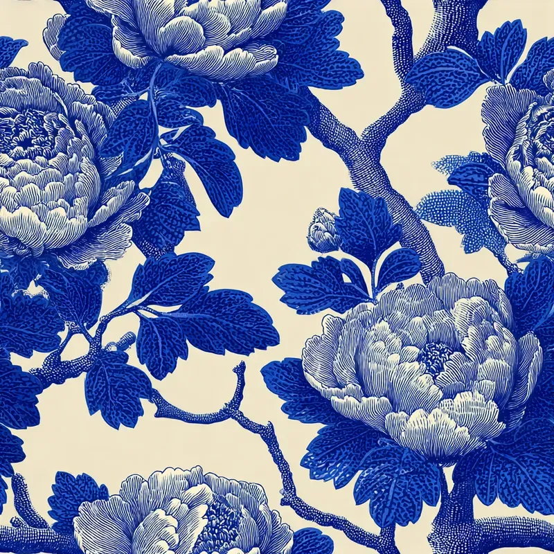Blue Vintage Botanical Seamless Patterns