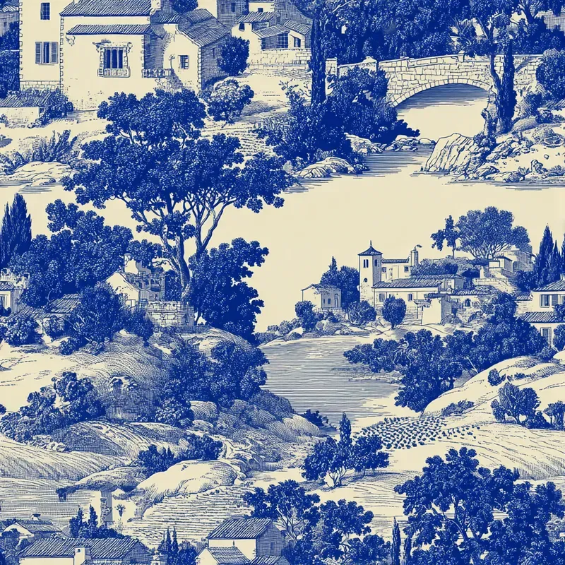 Blue Vintage Botanical Seamless Patterns