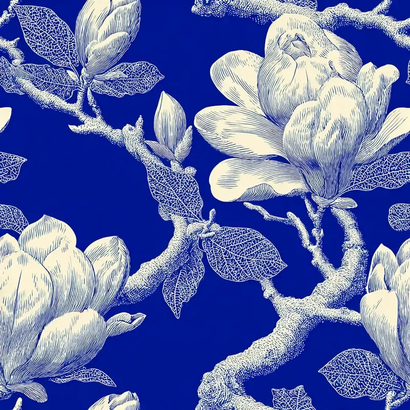 Blue Vintage Botanical Seamless Patterns
