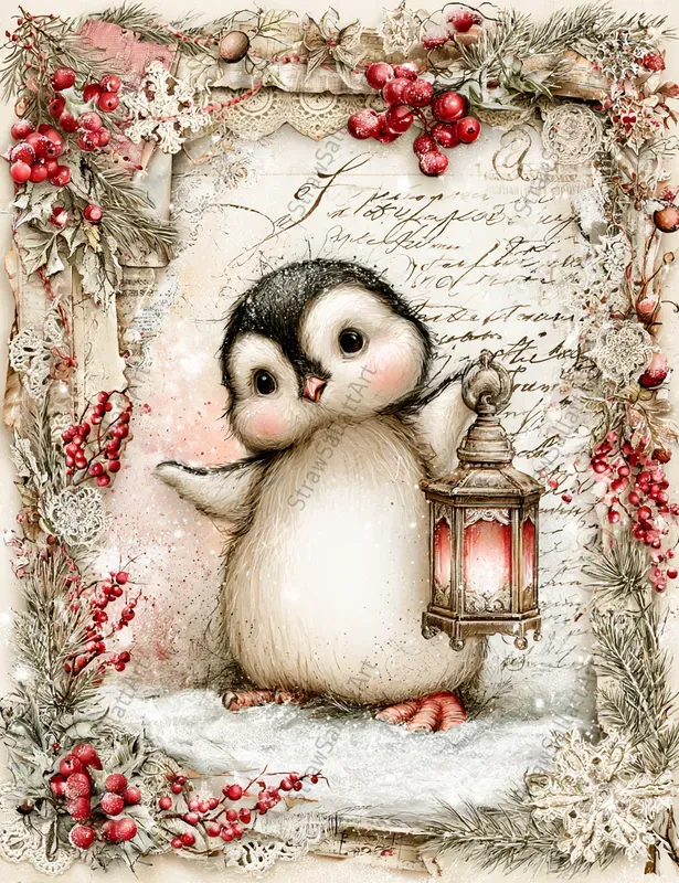 Holly Christmas Junk Journal Pages