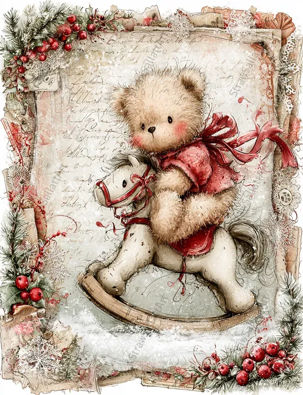 Holly Christmas Junk Journal Pages
