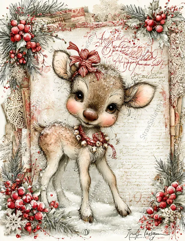 Holly Christmas Junk Journal Pages