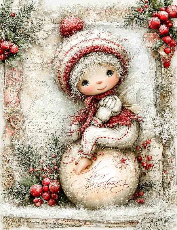 Holly Christmas Junk Journal Pages