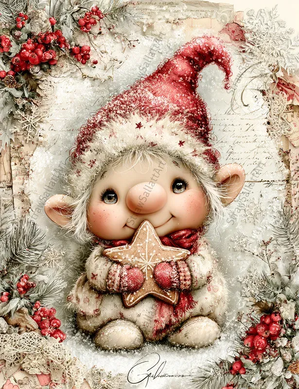 Holly Christmas Junk Journal Pages