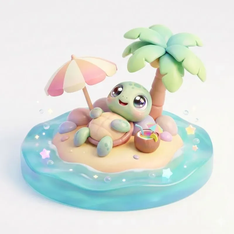 Cute Tropical Kawaii Animal Illustrations