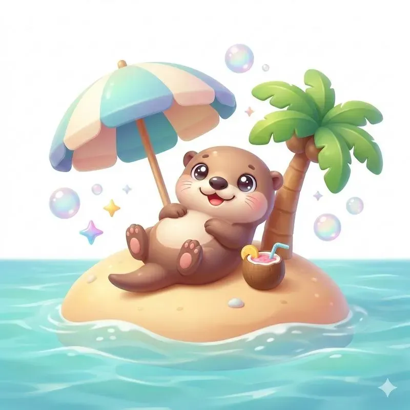 Cute Tropical Kawaii Animal Illustrations
