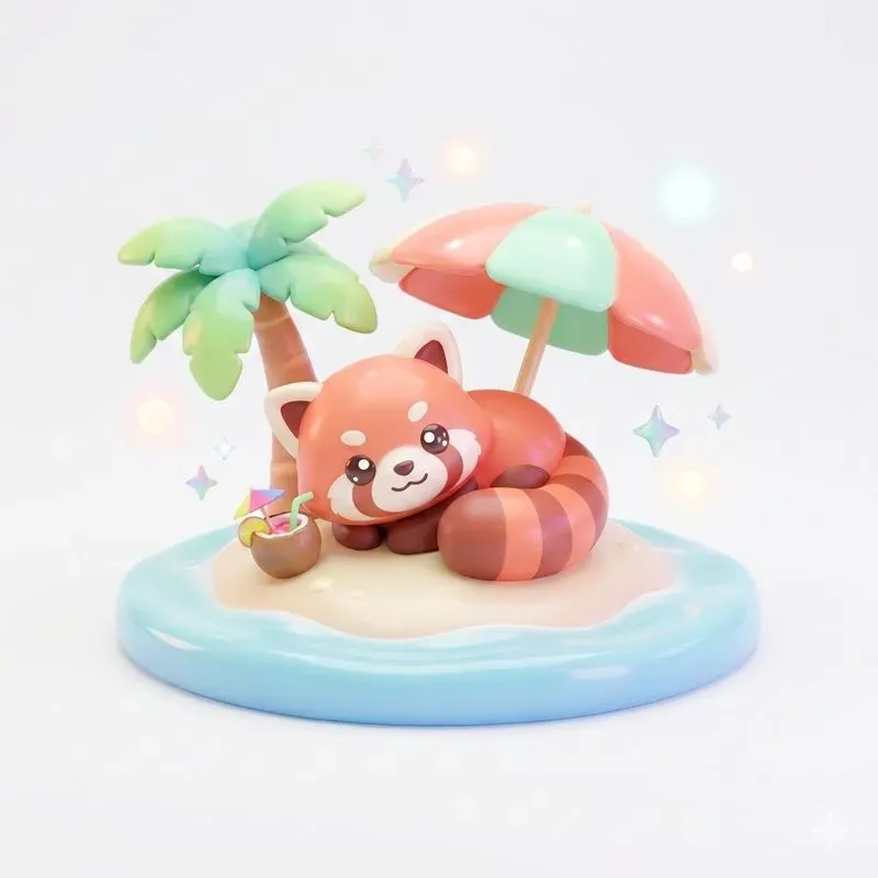 Cute Tropical Kawaii Animal Illustrations