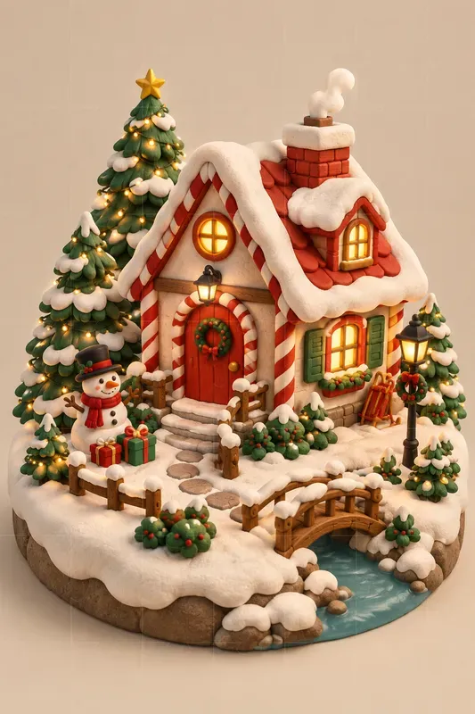 Claymorphic Christmas Village Dioramas
