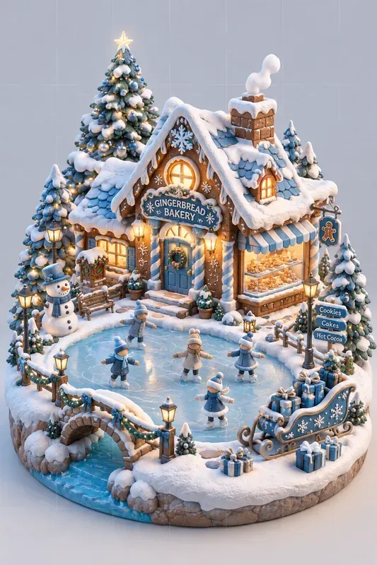 Claymorphic Christmas Village Dioramas