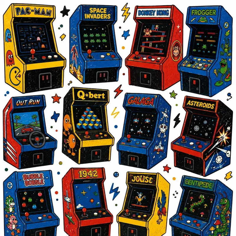 Retro Objects Handdrawn Doodle Art