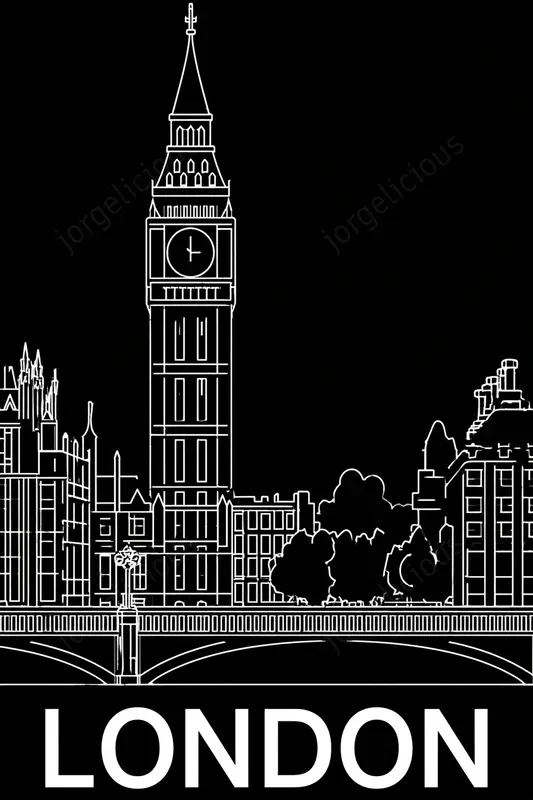 White On Black City Posters