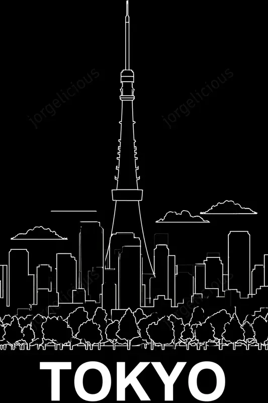 White On Black City Posters