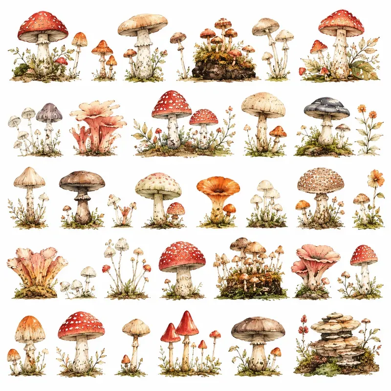 Whimsical Watercolor Clipart Sheets