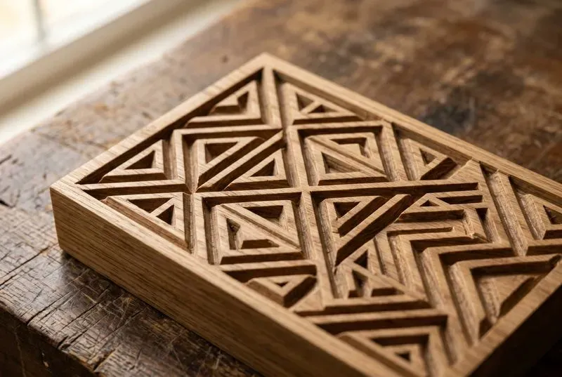 Premium Geometric Wood Carving Textures
