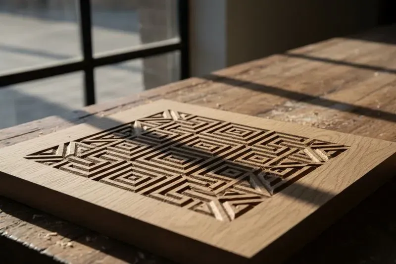 Premium Geometric Wood Carving Textures