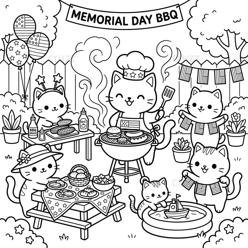 Kawaii Coloring Books For Memorial Day