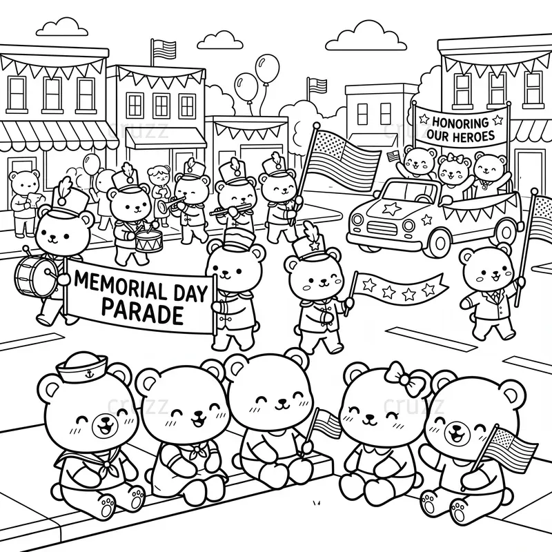 Kawaii Coloring Books For Memorial Day