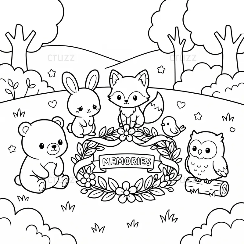 Kawaii Coloring Books For Memorial Day
