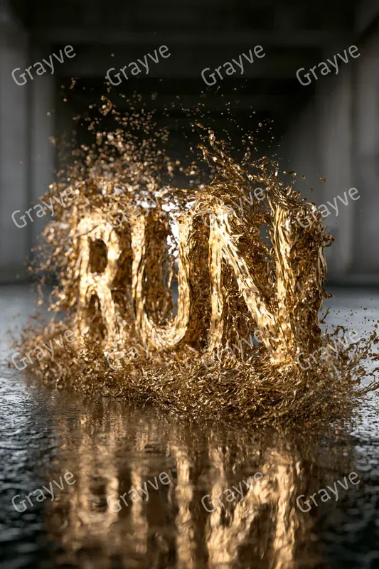 Liquid Metal Splash Typography