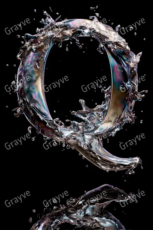 Liquid Metal Splash Typography