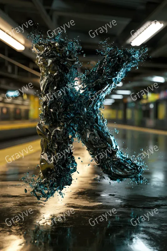 Liquid Metal Splash Typography