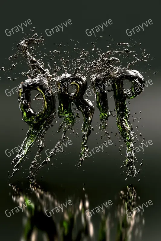 Liquid Metal Splash Typography