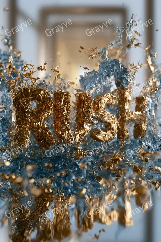 Liquid Metal Splash Typography