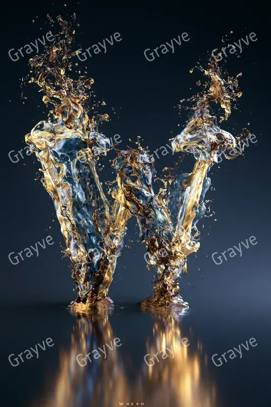 Liquid Metal Splash Typography