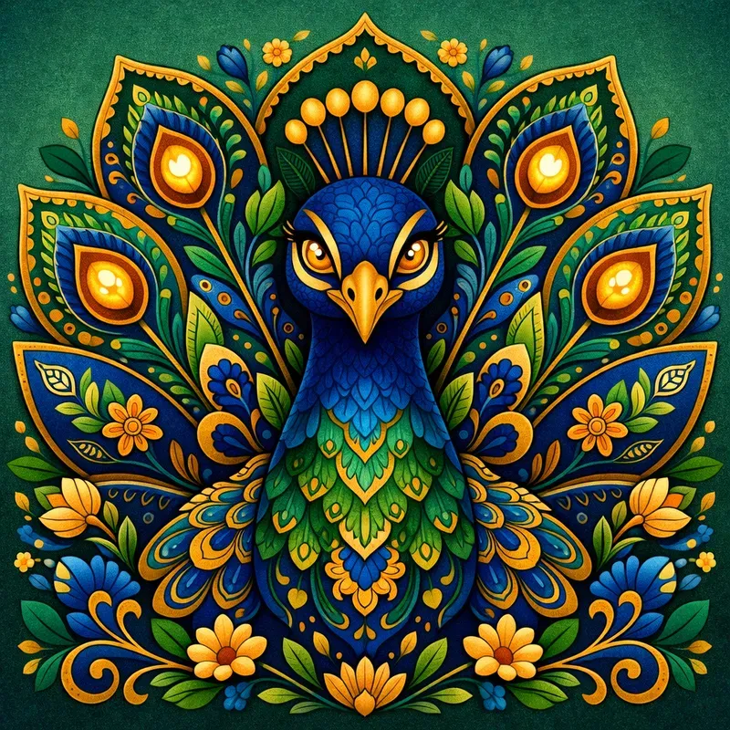 Whimsical Folkart Animal Portraits