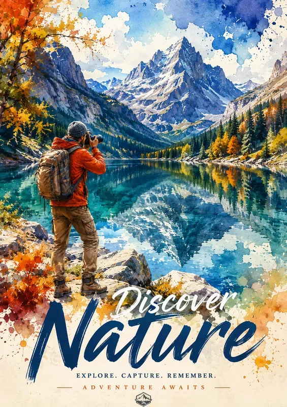 Vibrant Watercolor Travel Poster Generator