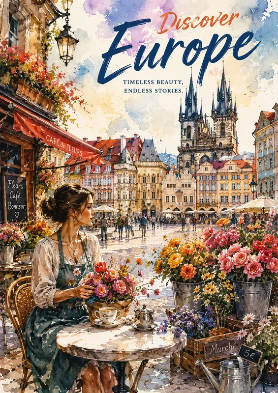 Vibrant Watercolor Travel Poster Generator