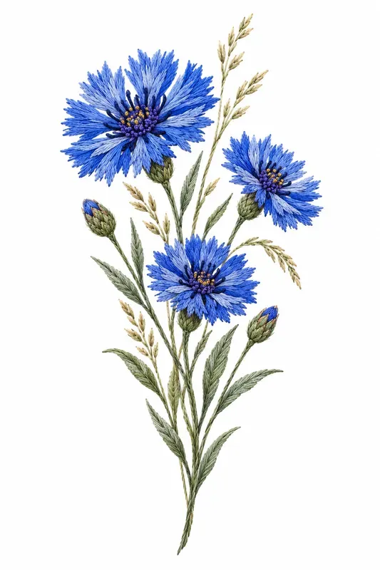 Wildflower Meadow Embroidery Motifs