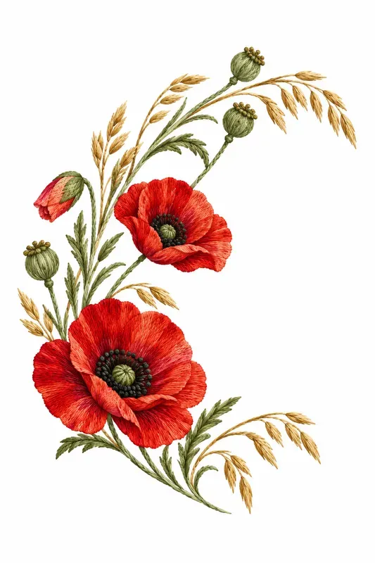 Wildflower Meadow Embroidery Motifs