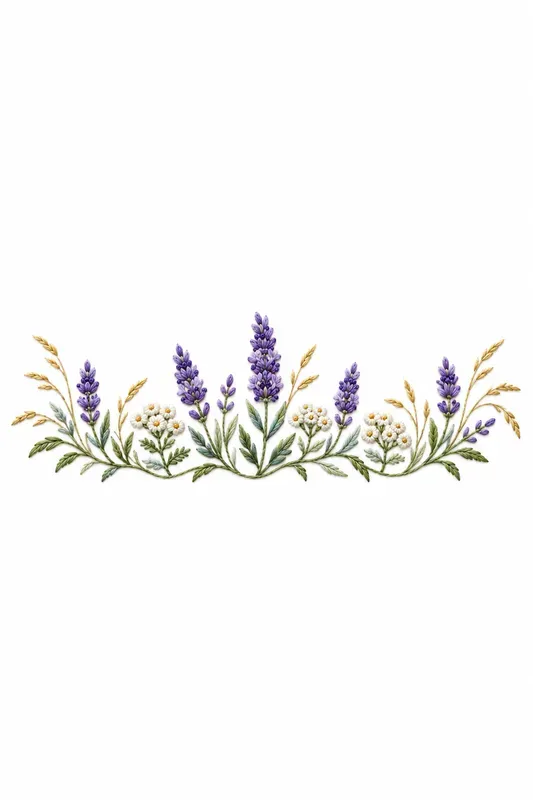 Wildflower Meadow Embroidery Motifs