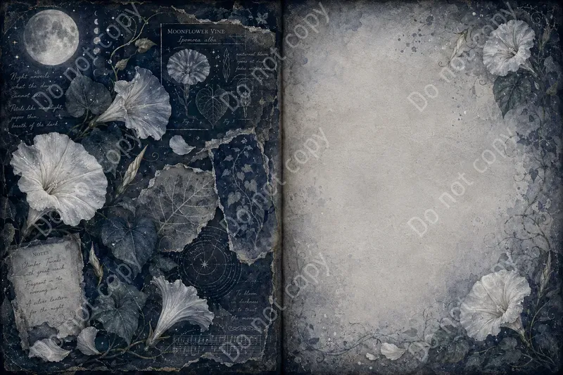 Moonflower Night Journal Spreads
