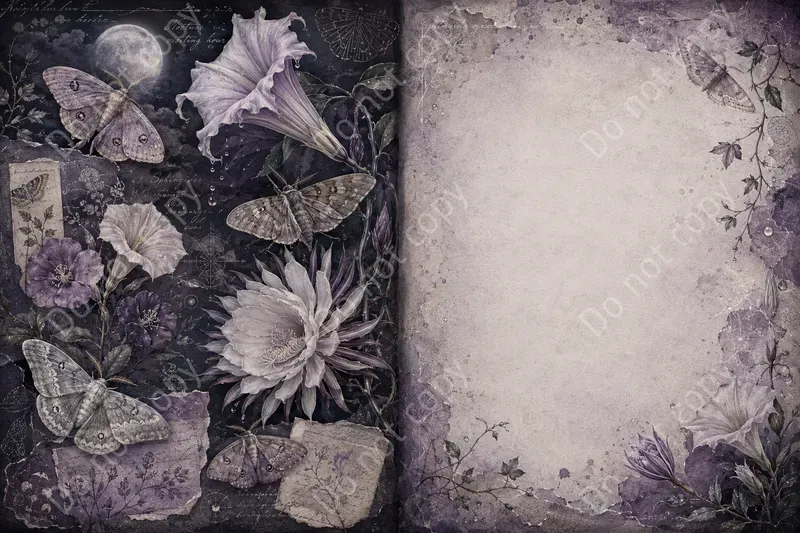 Moonflower Night Journal Spreads