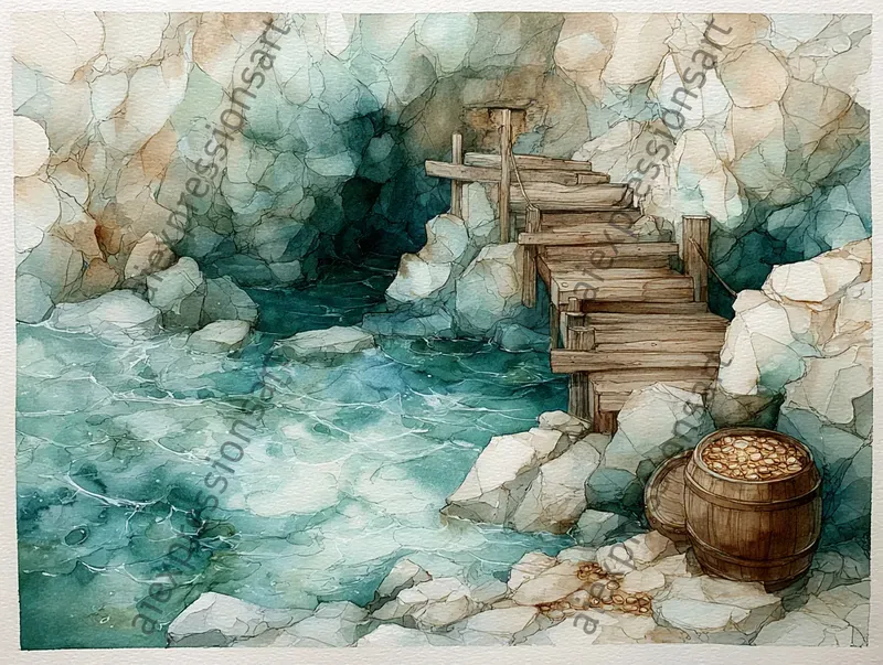 Vintage RPG Watercolor Locations