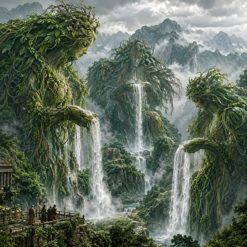 Colossal Waterfall Beings