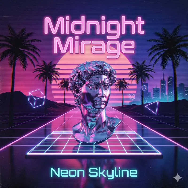 Retro Synthwave Album Art Generator