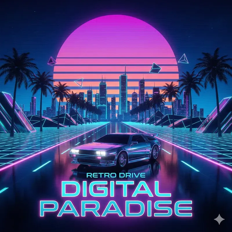 Retro Synthwave Album Art Generator