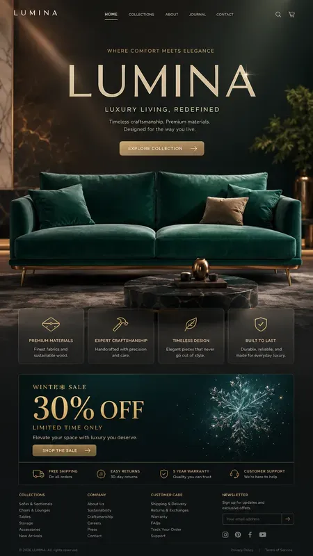 Modern Furniture Vertical Landing Pages