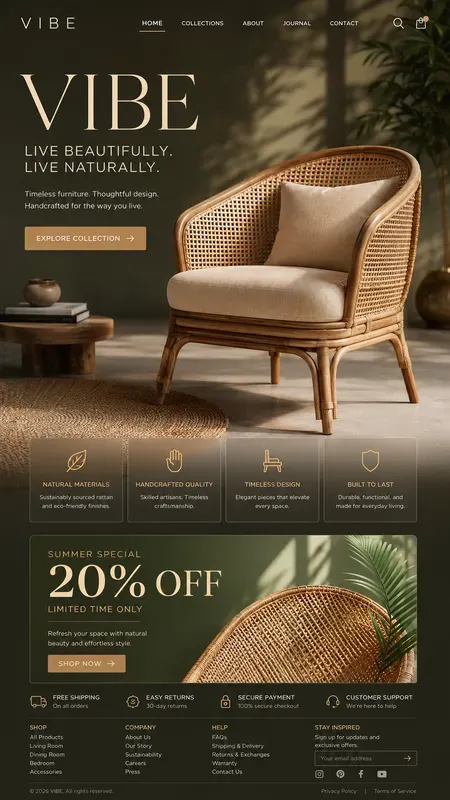 Modern Furniture Vertical Landing Pages